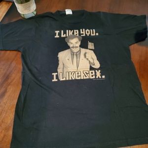 Large Borat black graphic tee shirt